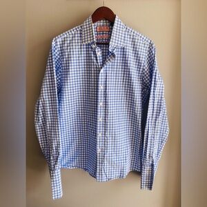 Thomas Pink Blue Gingham Dress Shirt
